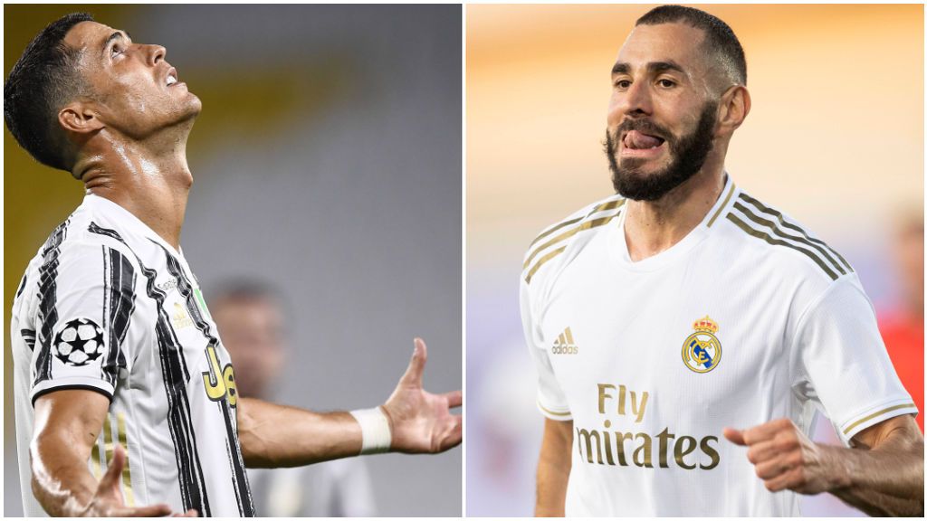 Cristiano Ronaldo, con la Juventus, y Benzema, con el Real Madrid.