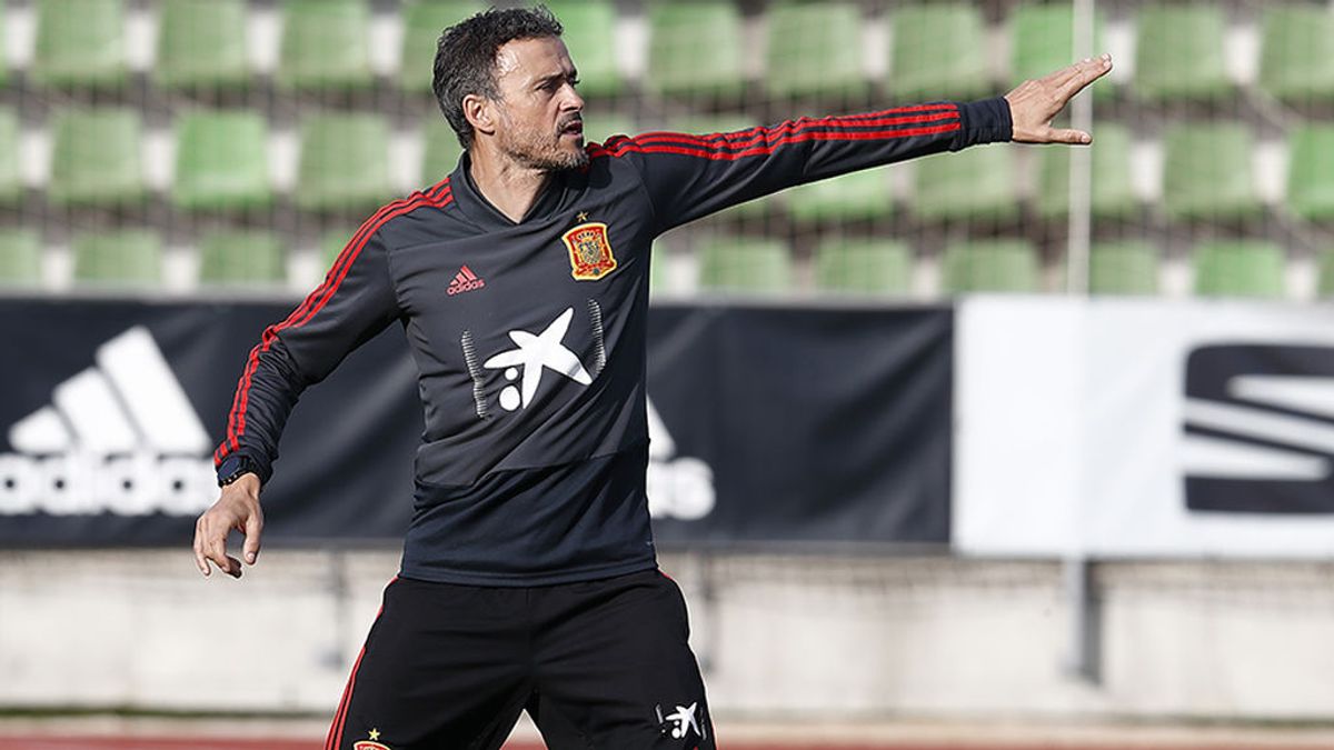 Luis Enrique, en un entrenamiento con la Selección Luis Enrique, en un entrenamiento con la Selección