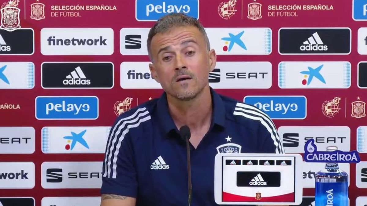 Luis Enrique, en rueda de prensa. Luis Enrique, en rueda de prensa.