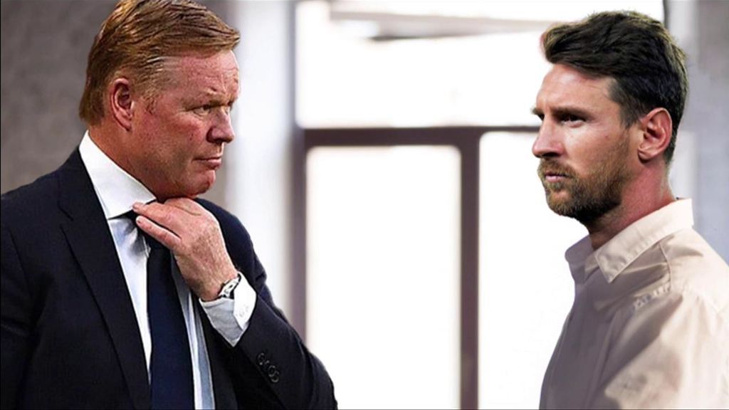 Koeman y Messi, en una conversación simulada.
