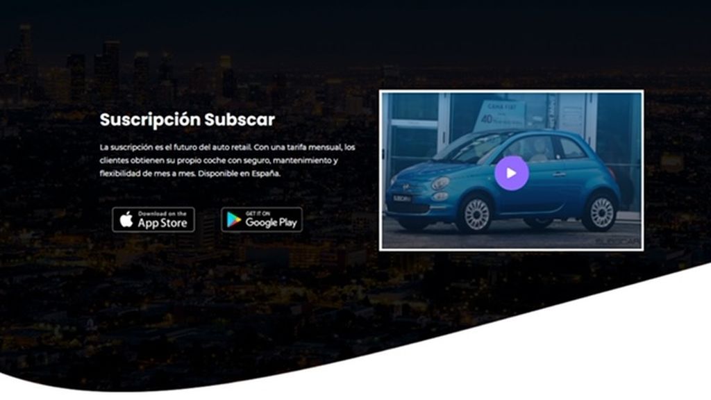 Página web del servicio de compra de coches por suscripción SUBSCAR