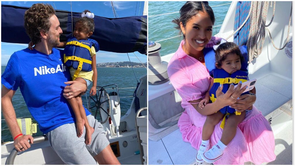 Pau Gasol, junto a una de las hijas de Kobe Bryant y Vanessa Bryant.