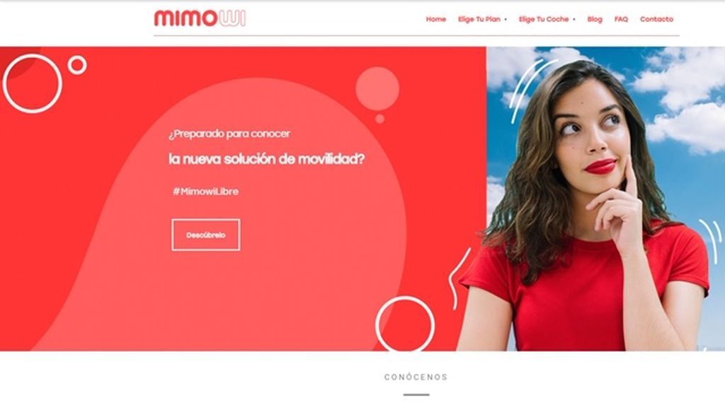 Página del servicio de coches por suscripción MIMOWI
