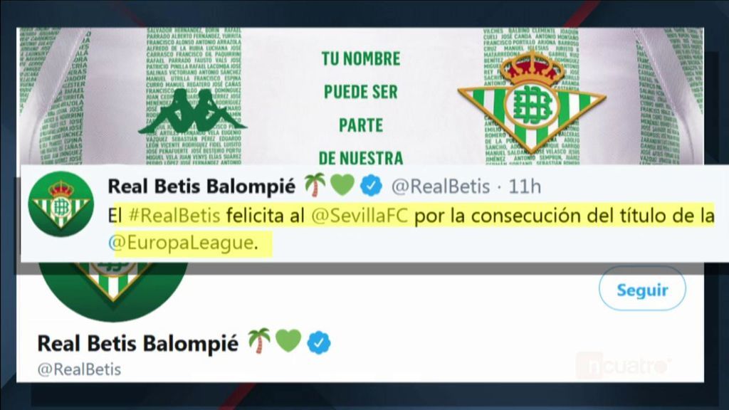 La felicitación del Betis al Sevilla que ha levantado ampollas