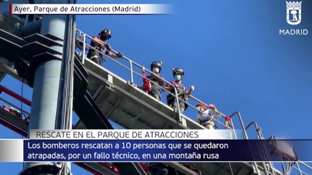 Rescate en el Parque de Atracciones de Madrid: diez personas quedan atrapadas en una atracción