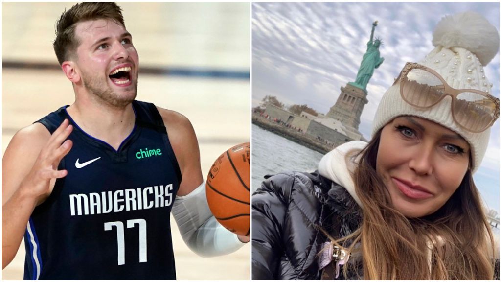 Luka Doncic, ante los Clippers, y su madre en Instagram.