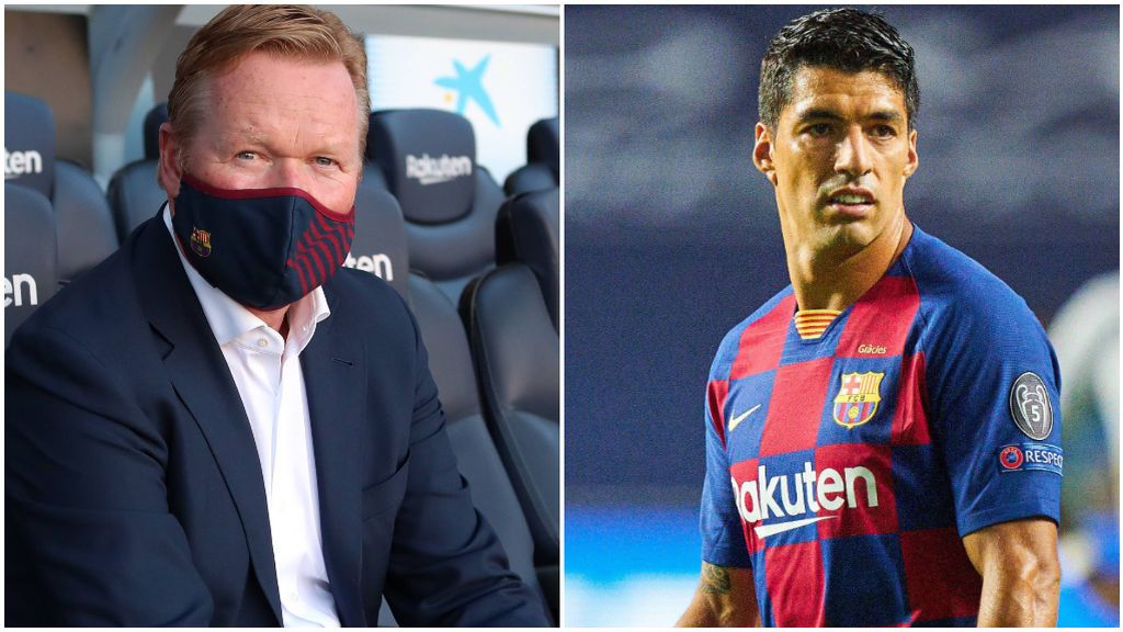 Ronald Koeman, en su presentación y Luis Suárez, ante el Bayern.