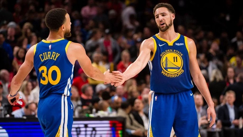 Klay Thompson en un partido de la NBA con los Golden State Warriors