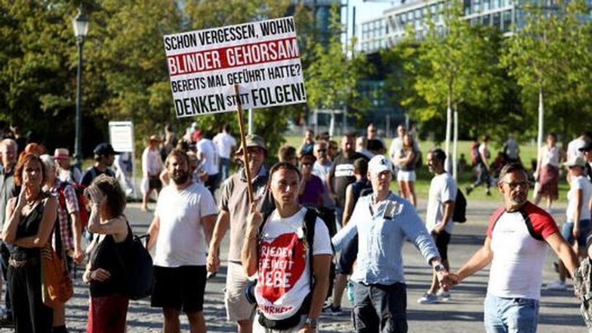 Manifestación de negacionistas del coronavirus en Berlín el pasado 1 de agosto 2020.