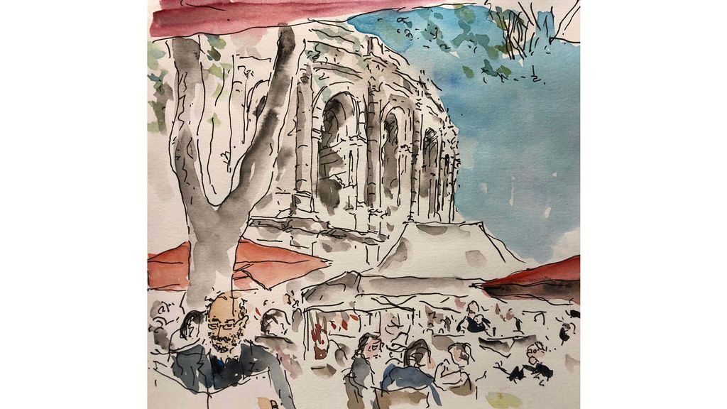 Díaz, en una acuarela de Paco Somoza