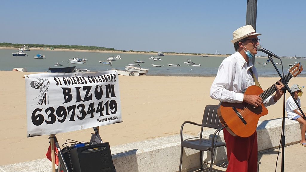 Cantante callejero que acepta bizums