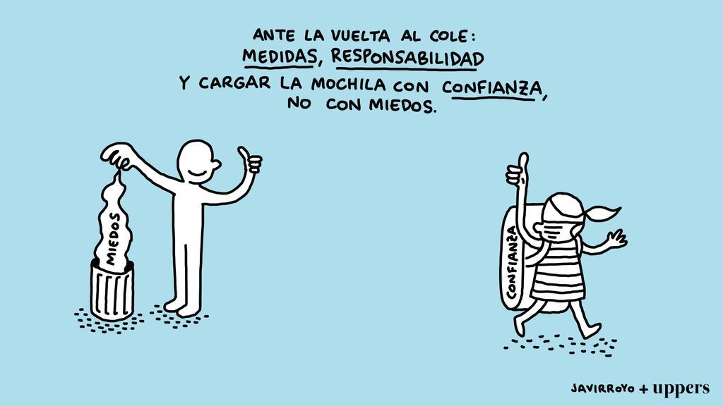 "Confianza", la viñeta de Javirroyo para insuflar ánimos a los padres en la vuelta al cole