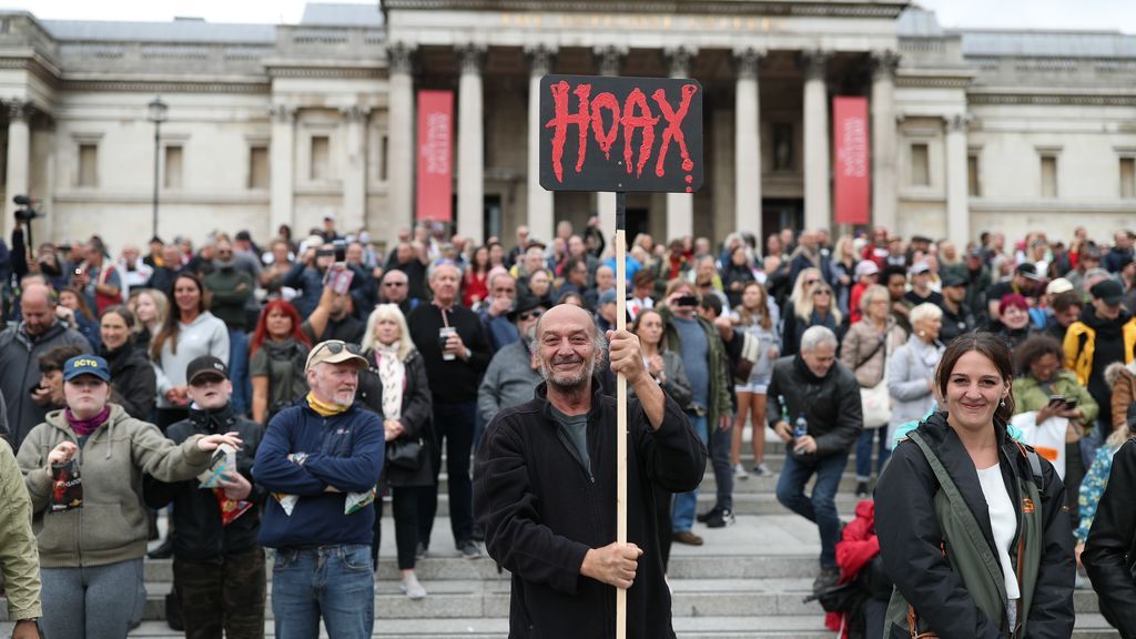 Manifestación en Londres contra las restricciones para frenar el coronavirus