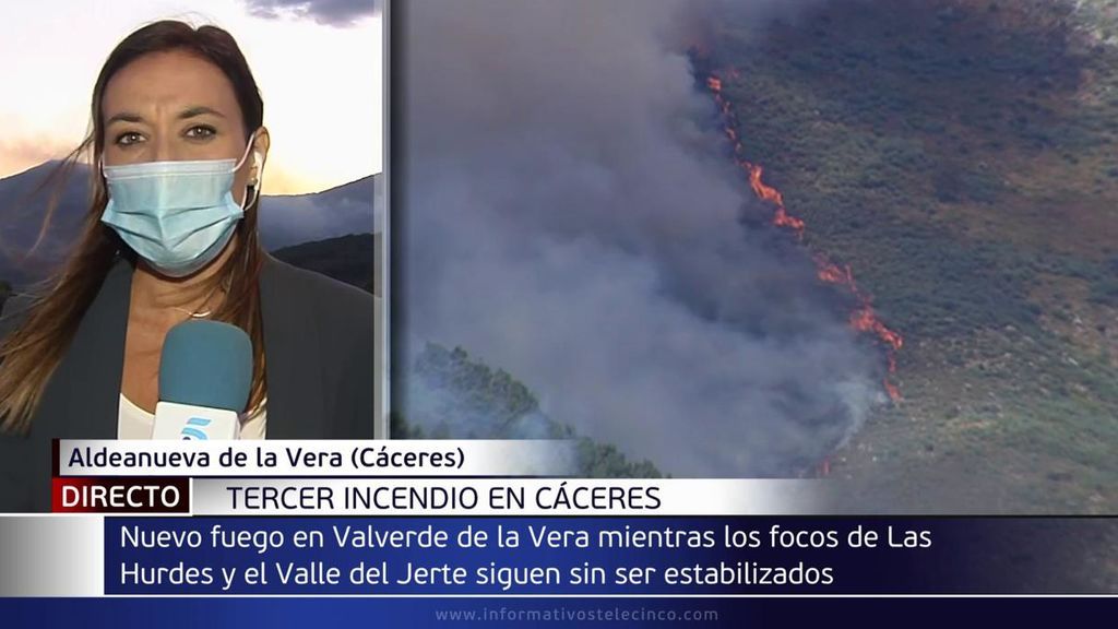 Arde Extremadura: el fuego que de la Vera sigue "fuera de control" y el de las Hurdes evoluciona "favorablemente"