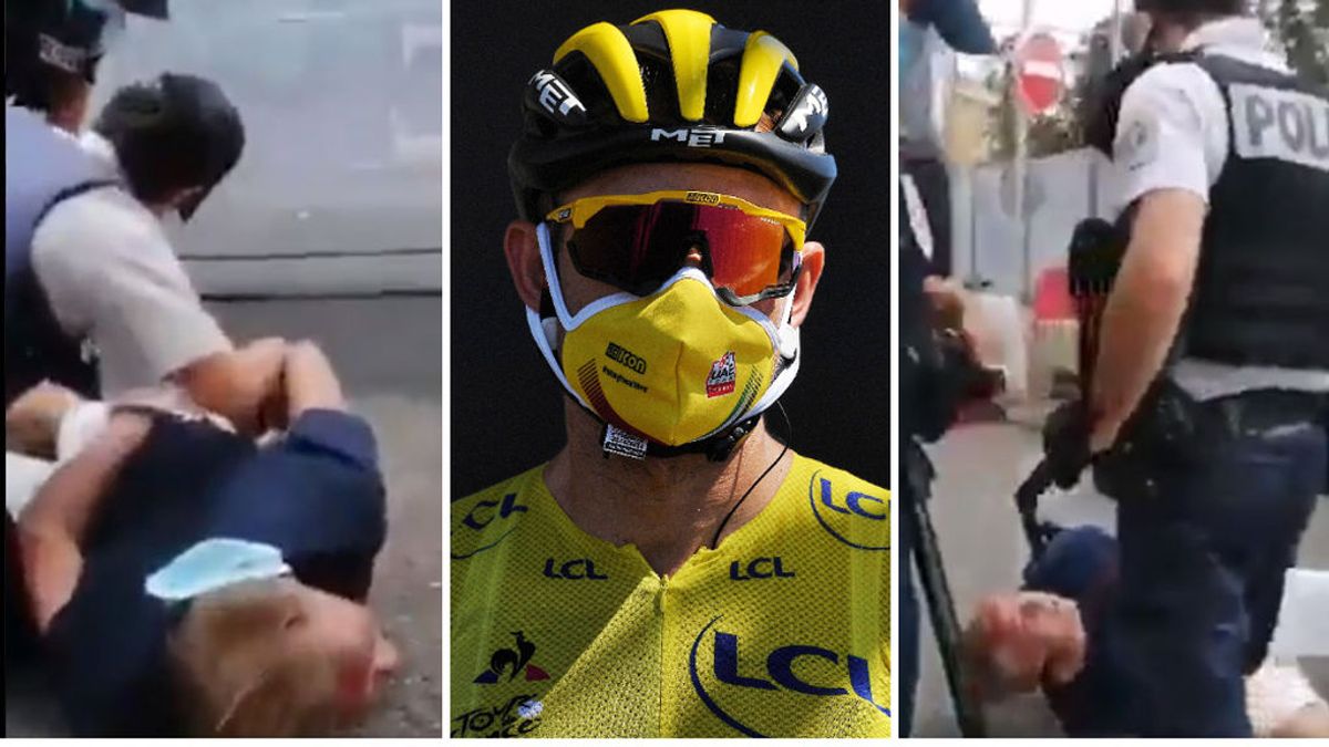 La Policía francesa arresta con violencia a una pareja que acudió a ver el Tour de Francia con las mascarillas mal puestas