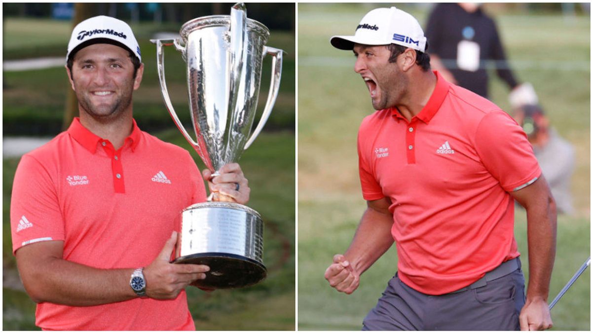 Johan Rahm, con el título y celebrando el golpe de la victoria.