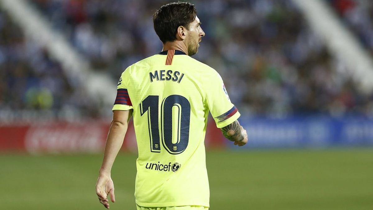 Messi, en un partido con el Barcelona.