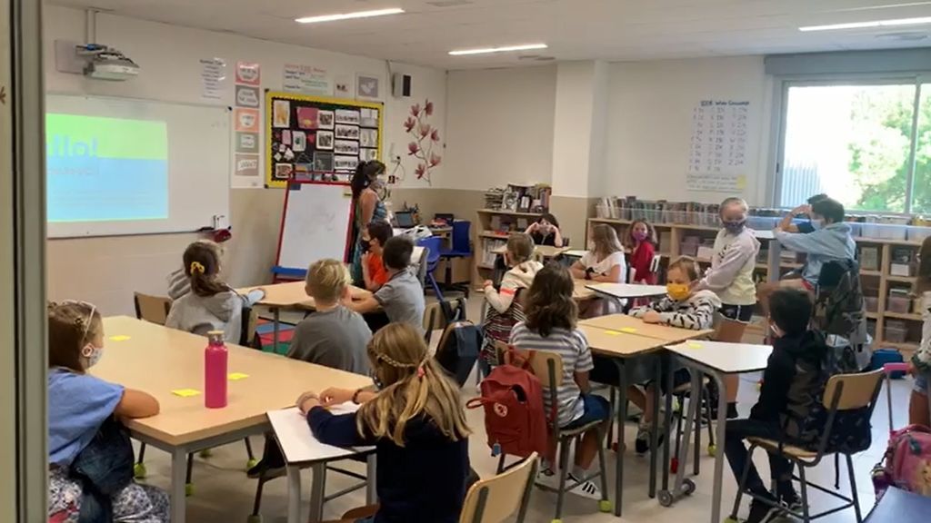 El interior de una escuela en Barcelona, las medidas anticovid en clase