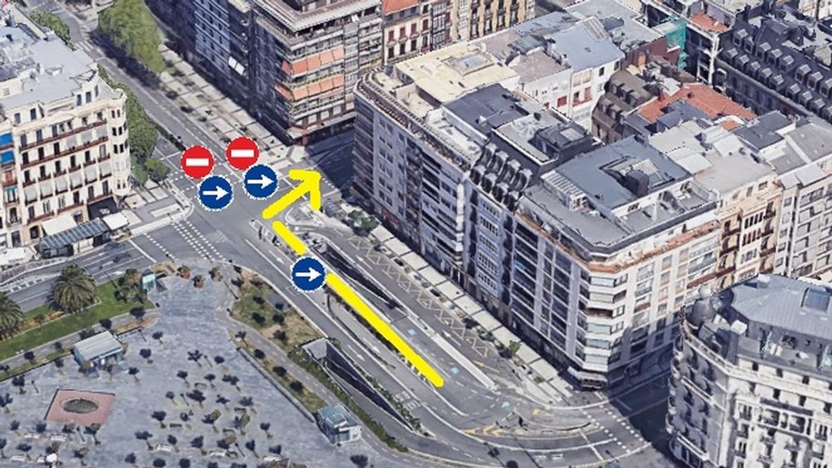 Alertan de una confusa intersección en el centro de San Sebastián con alto riesgo de multa