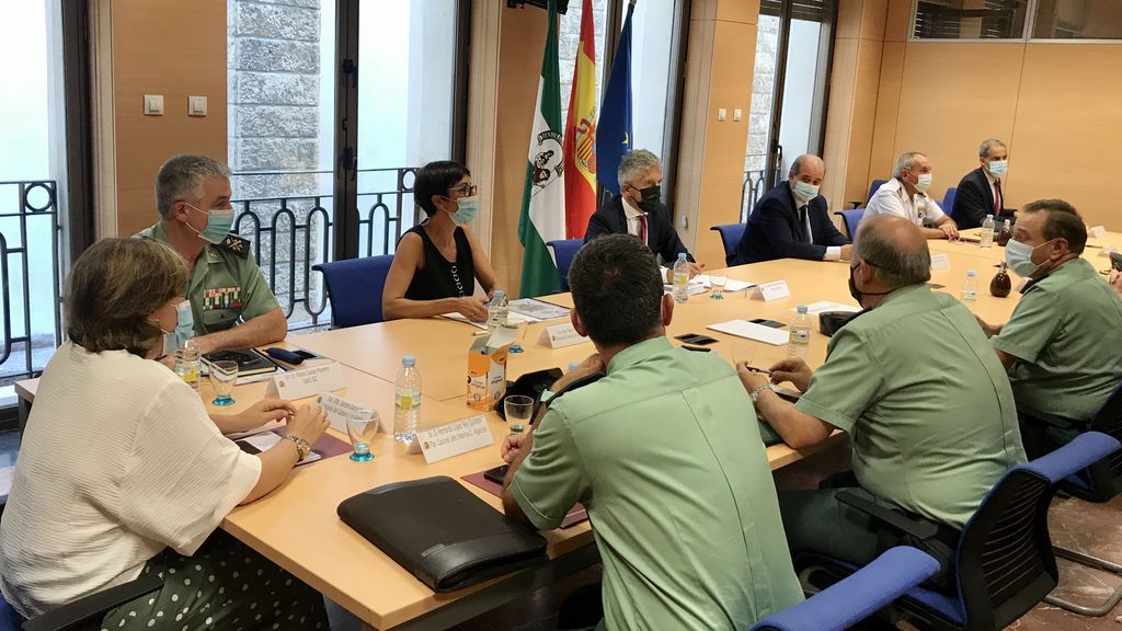 Fernando Grande-Marlaska en su reunión con mandos policiales