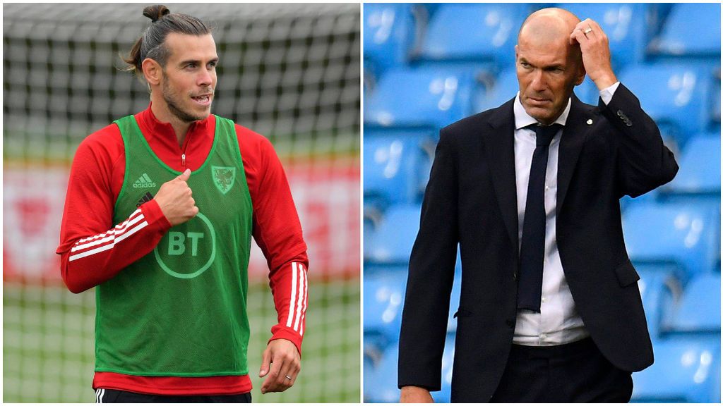 Bale, con Gales, y Zidane, en un partido con el Real Madrid.