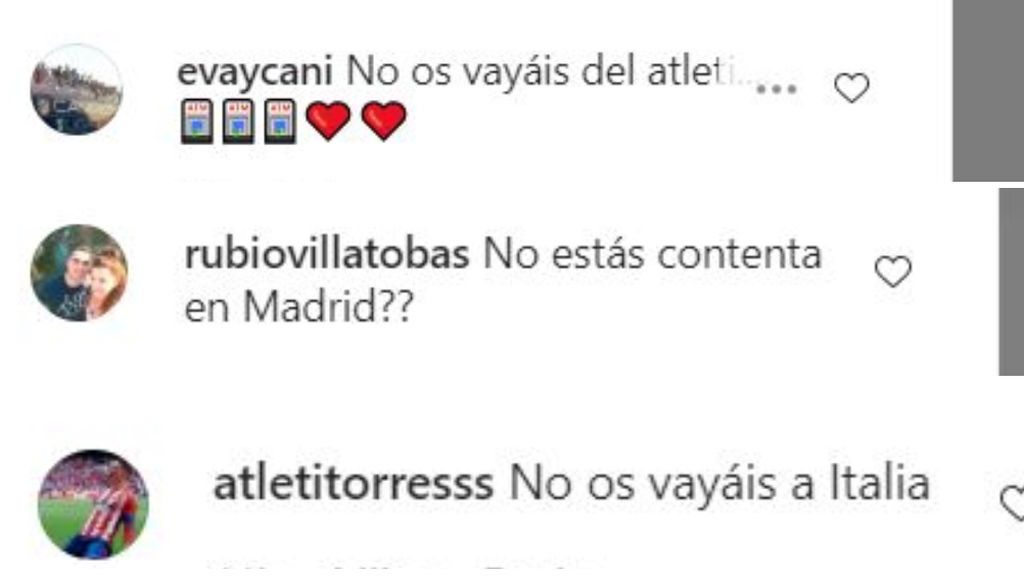 Comentarios en el perfil de Alice Campello