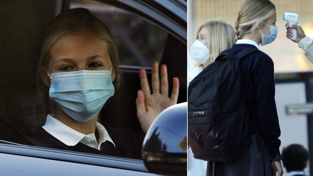 El primer día de clase de Leonor: control de fiebre, con mascarilla y sin Letizia a petición expresa del centro