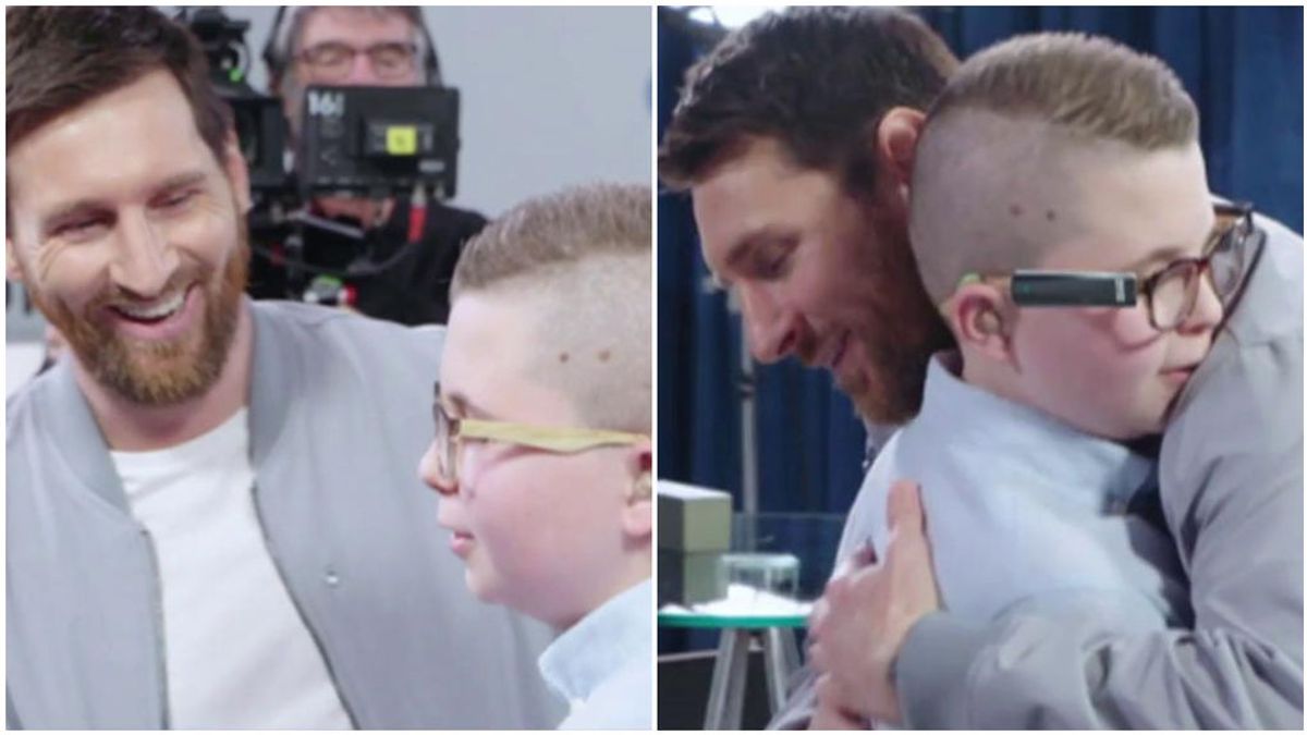 La sorpresa de su vida: el abrazo de un niño ciego a Messi al saber que estaba a su lado