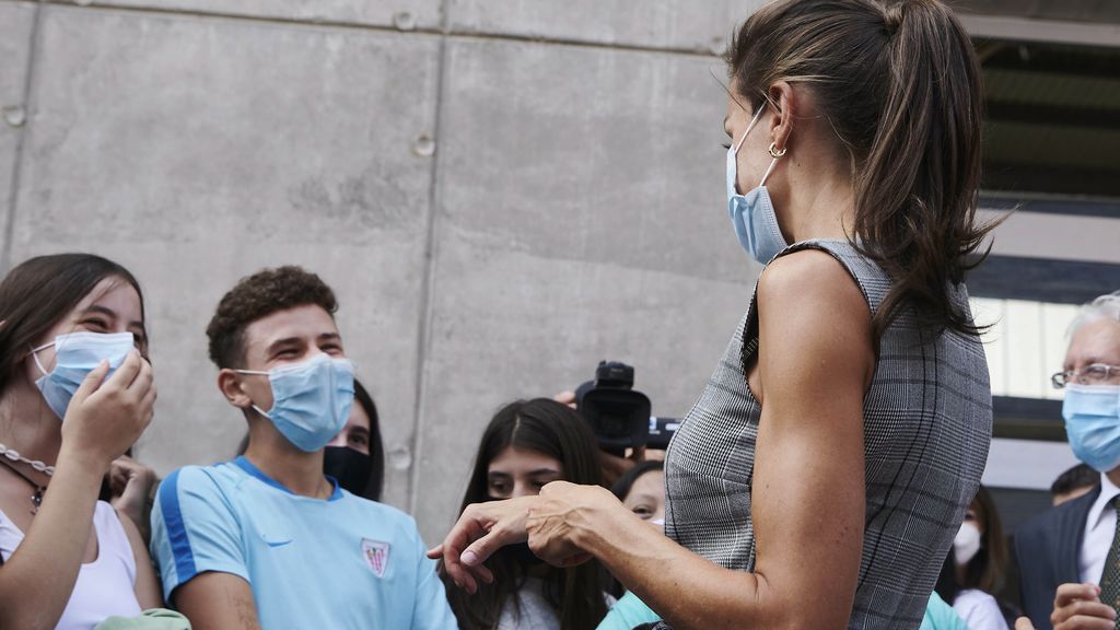 La reina, durante la apertura del curso escolar en Navarra
