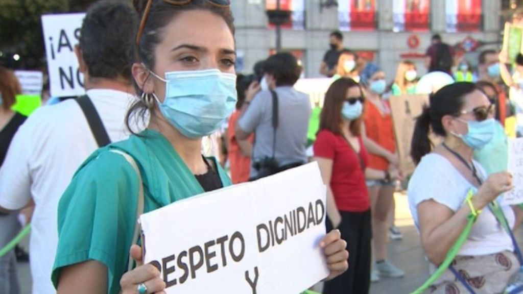 Protestas por el colapso sanitario en Madrid