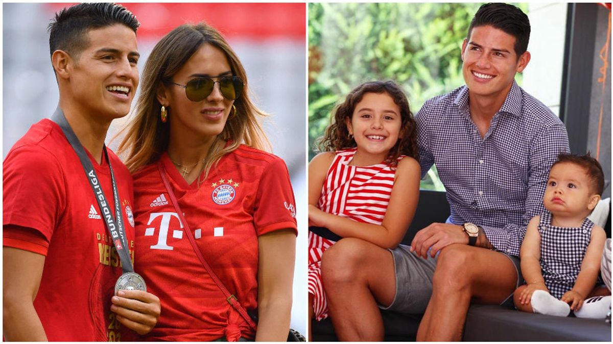 James Rodríguez, con Shannon de Lima, y su familia.