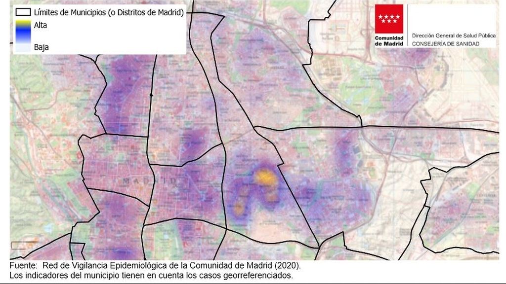 Las 37 zonas básica de salud afectadas en Madrid