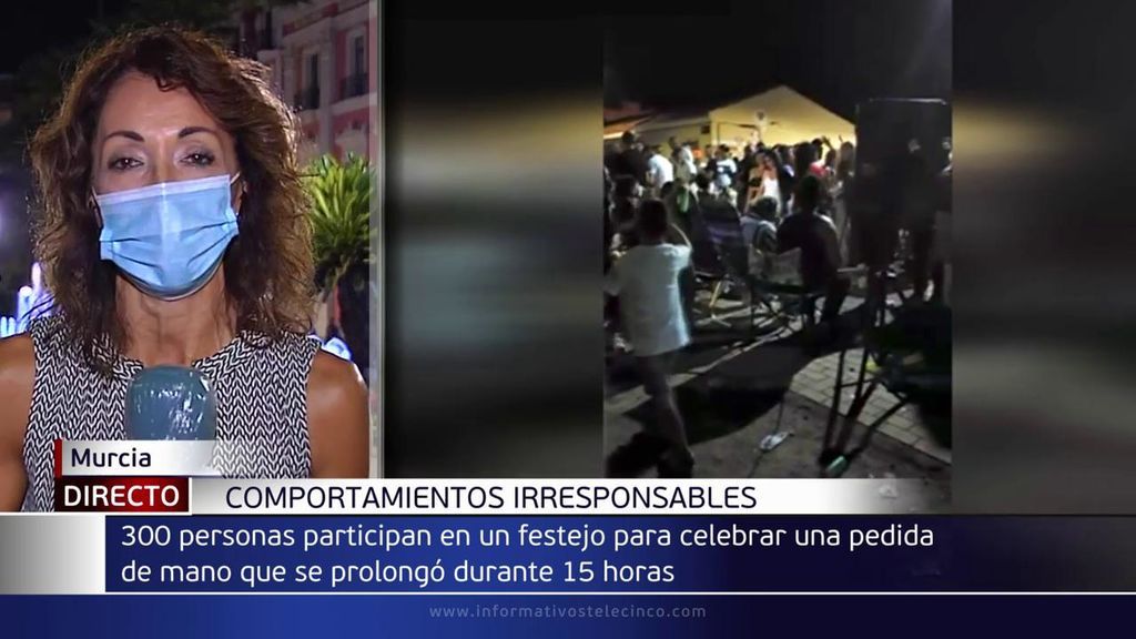 Comportamientos irresponsables, 300 personas festejan una pedida de mano en Murcia durante 15 horas