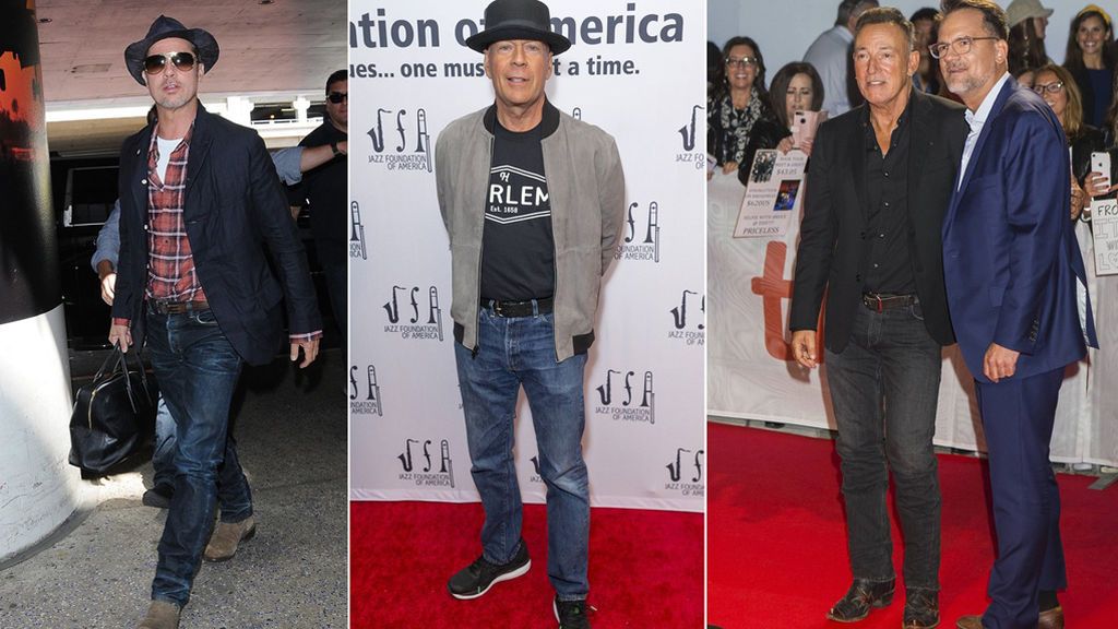 Brad Pitt, Bruce Willis y Bruce Springsteen con vaqueros estrechos