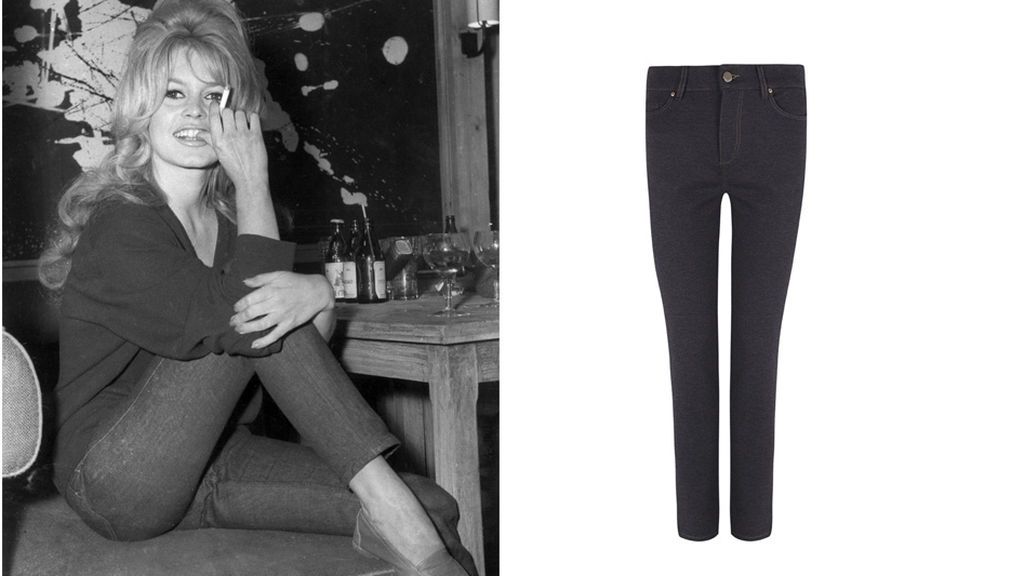 Brigitte Bardot y Vaqueros Slim de Pedro del Hierro (89,90 €)