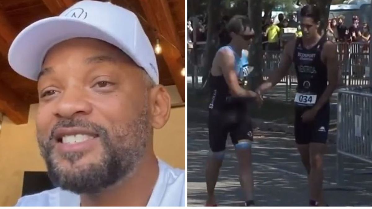 Will Smith no puede contener las lágrimas tras ver el gesto deportivo del triatleta español Diego Méntrida: "Me has hecho llorar"