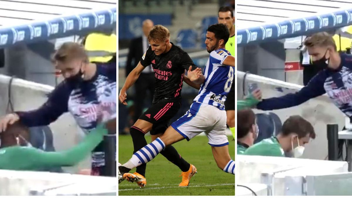 La Real Sociedad, preocupada tras el positivo de Odegaard: un vídeo muestra como saludó a los jugadores con la mascarilla mal puesta La Real Sociedad, preocupada tras el positivo de Odegaard: un vídeo muestra como saludó a los jugadores con la mascarilla mal puesta