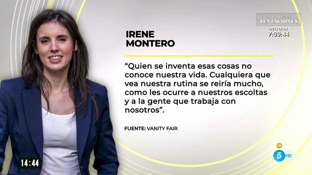 Irene Montero: “En cuanto a las relaciones de pareja, soy conservadora”