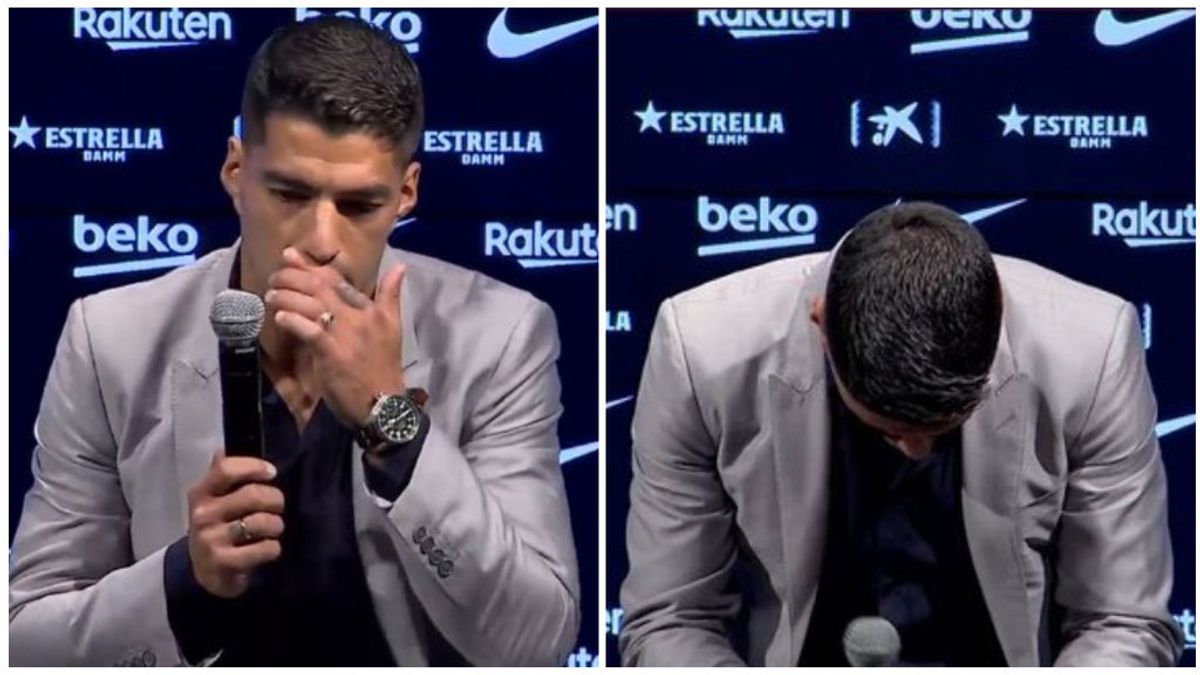 Luis Suárez, en su despedida. Luis Suárez, en su despedida.