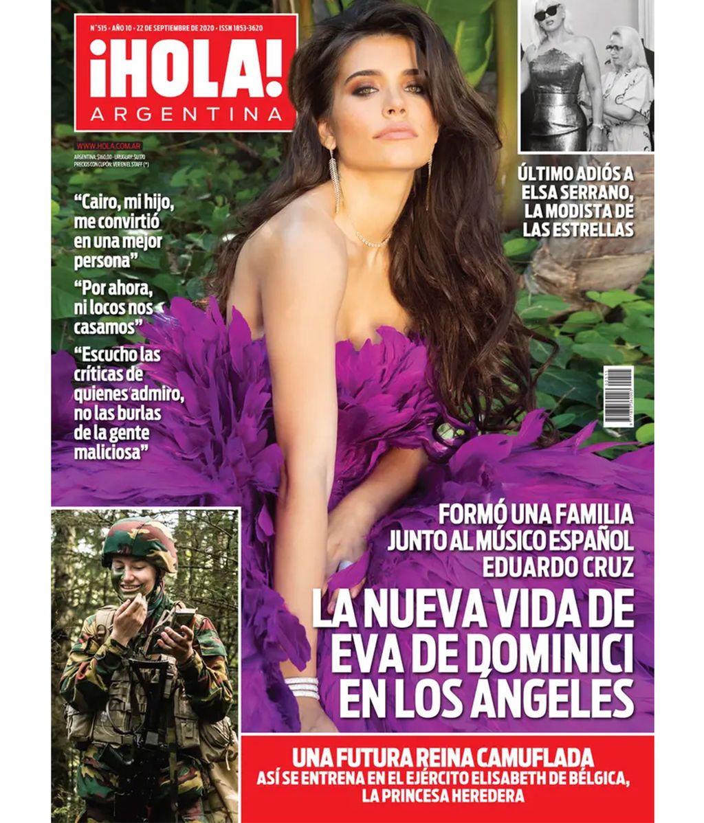 Eva de Dominici protagonizando la portada de la revista ¡Hola! Argentina