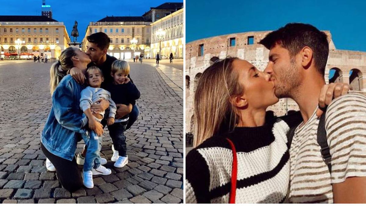 Morata y Alice Campello presumen de felicitad en Turín: "Nos fuimos dos, y volvemos cinco"