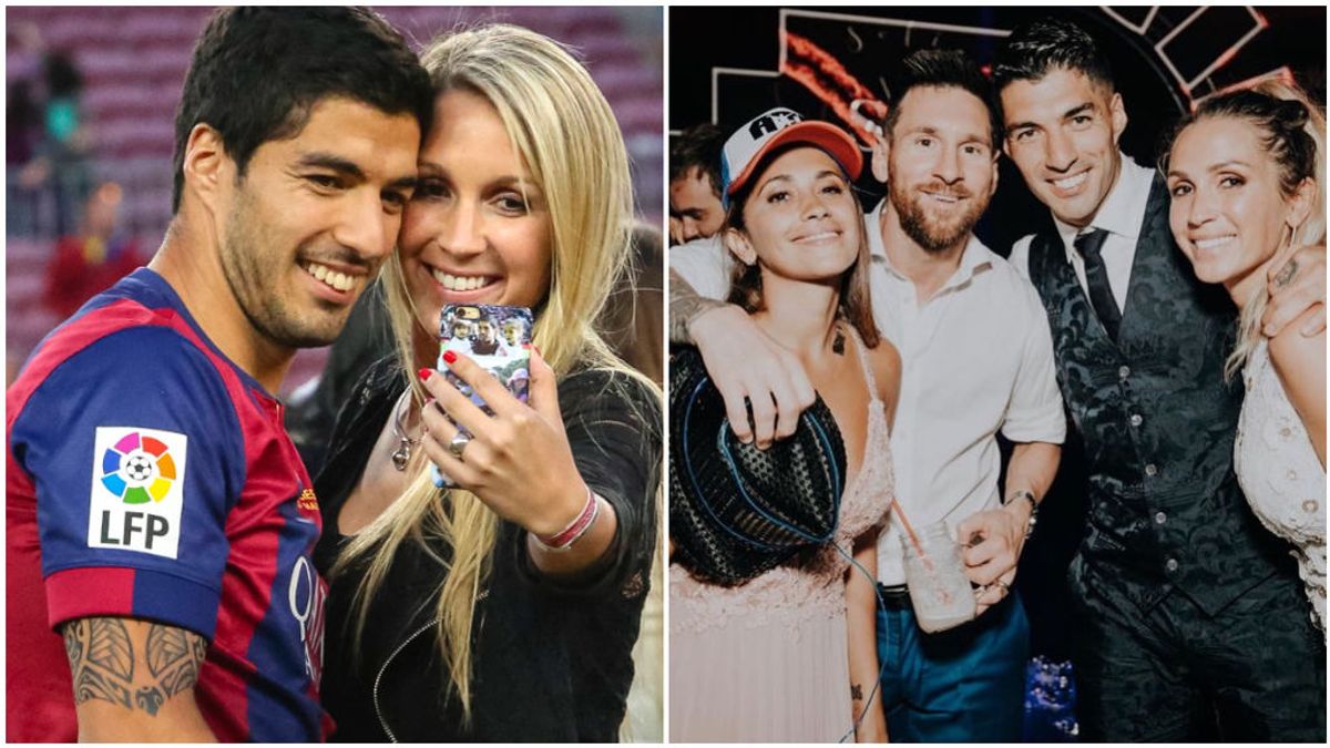 Messi y Luis Suárez, con sus familias. Messi y Luis Suárez, con sus familias.
