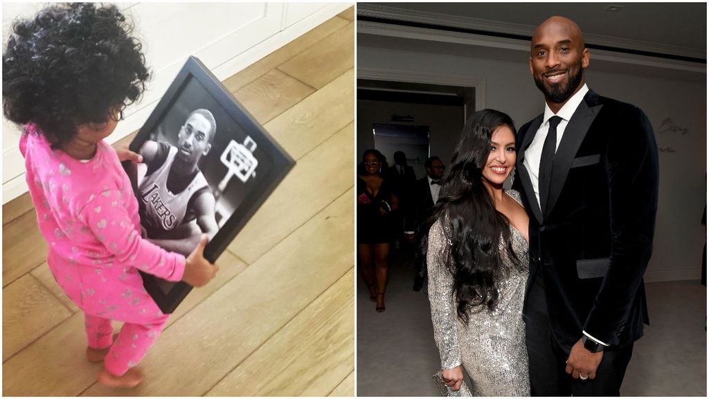 La hija pequeña de Kobe Bryant no se separa en casa de una foto del jugador fallecido: “Es papá”