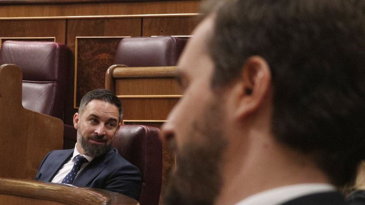 Santiago Abascal frente a Pablo Casado en el Congreso Santiago Abascal frente a Pablo Casado en el Congreso