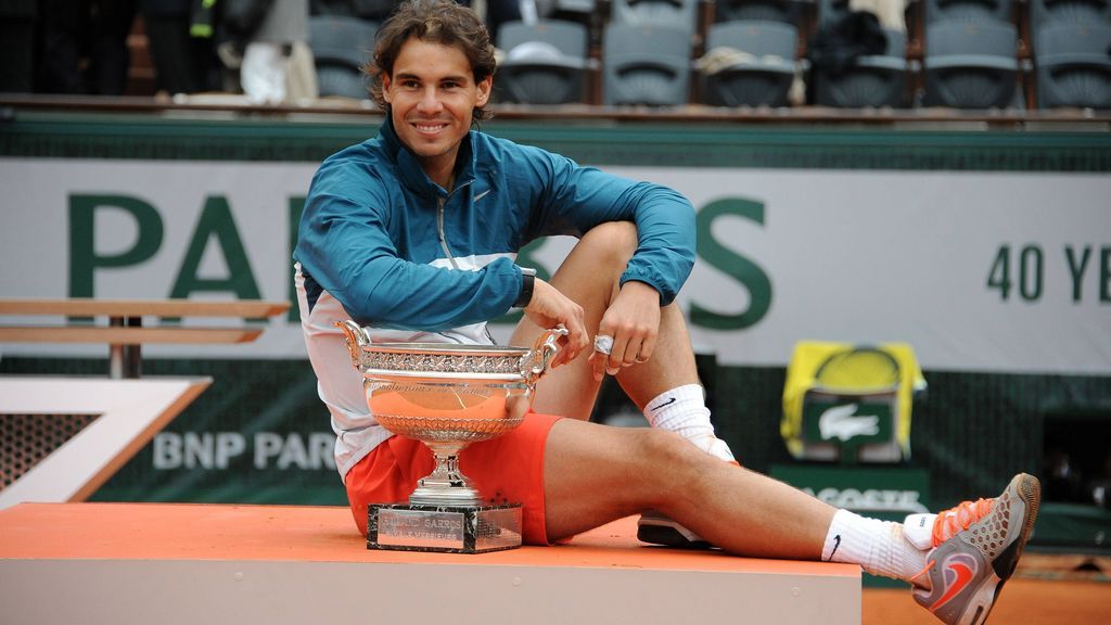 Rafa Nadal tras vencer Roland Garros en 2013.