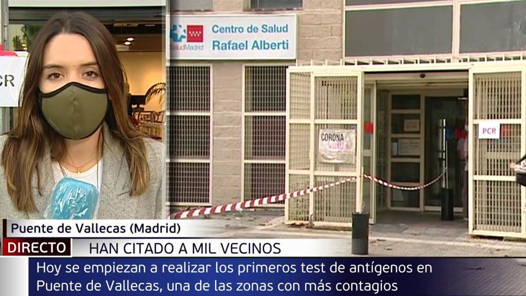 Comienzan los test de antígenos en Madrid: hoy se ha citado a casi 1.000 vecinos de Puente de Vallecas