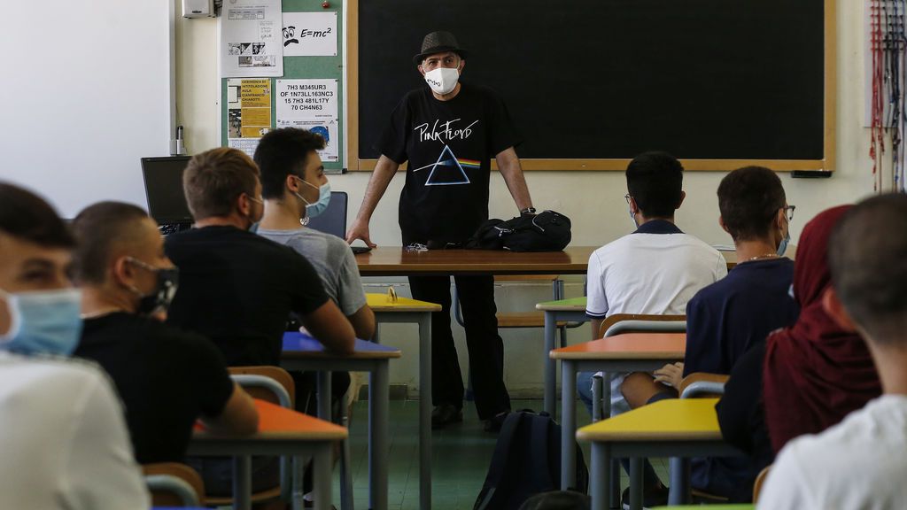 Alumnos de un instituto en septiembre