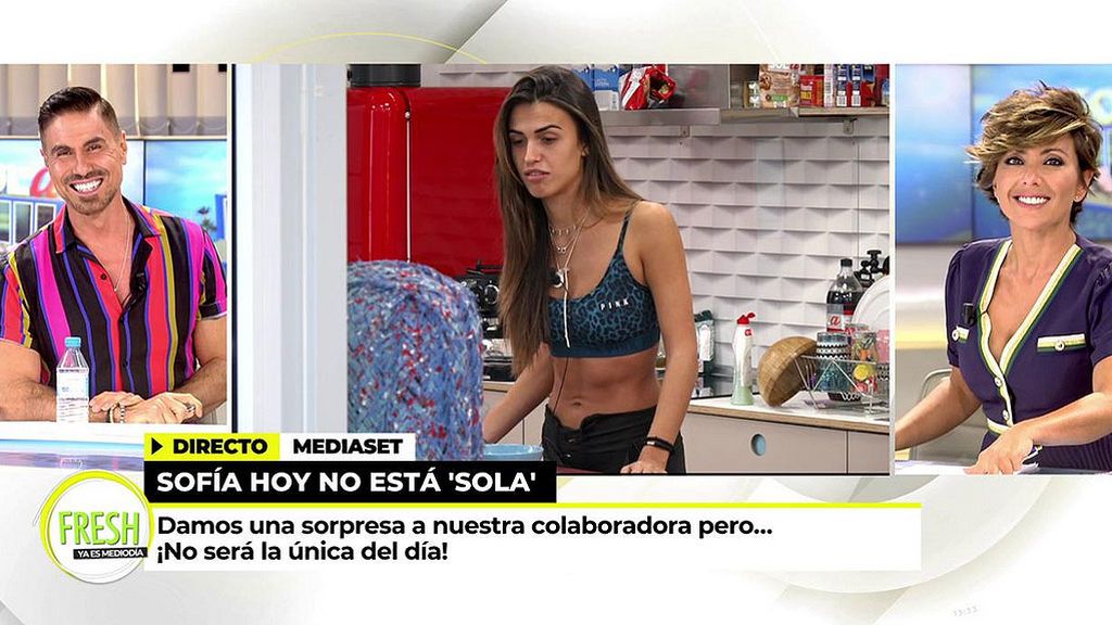 Sofía Suescun se entrena en ‘Ya es mediodía Fresh’ desde el pisito de ‘Sola’