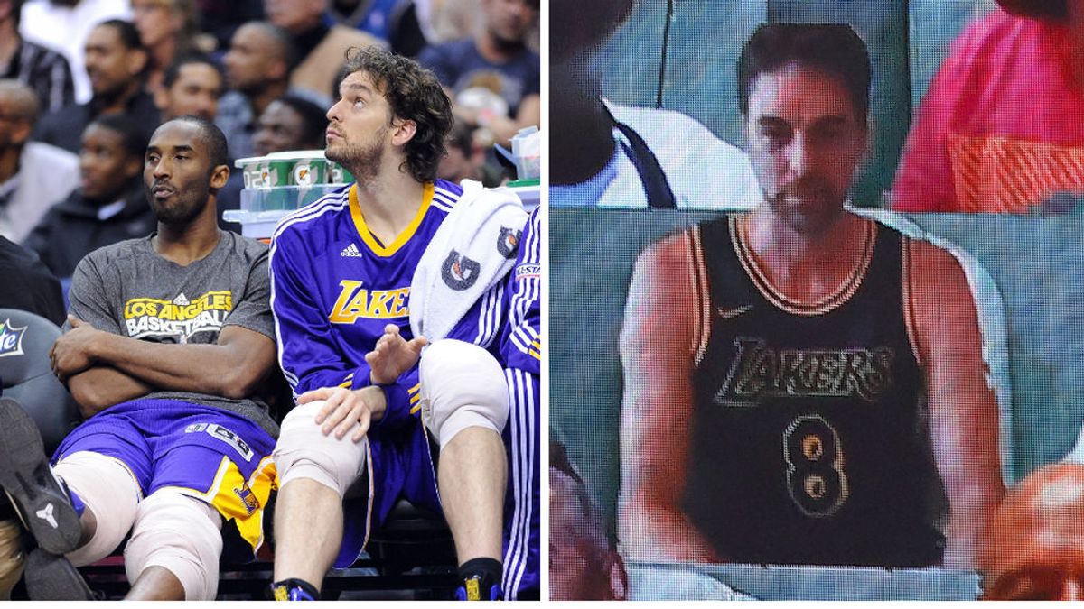 El aplaudido gesto de Pau Gasol con Kobe Bryant en el Lakers-Miami: llevó su camiseta durante todo el partido