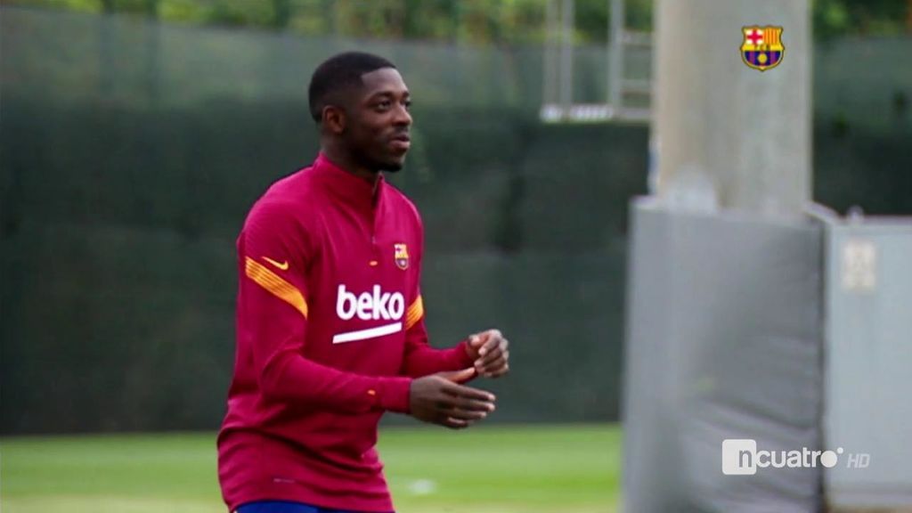 Ansu Fati le gana la partida a Dembélé